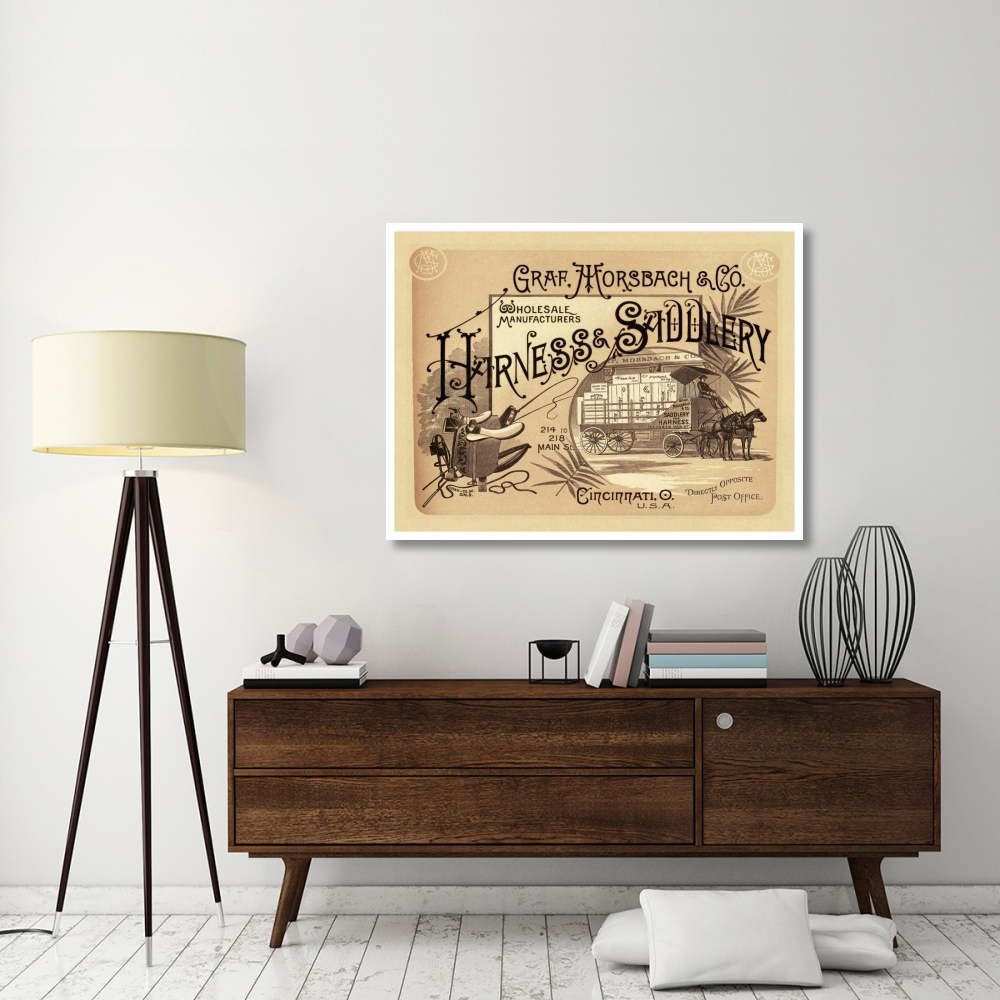 Saddles and Tack  Graf, Morsbach and Co. Harness and Saddlery Catalog Cover-Paper Art-50&quotx38"