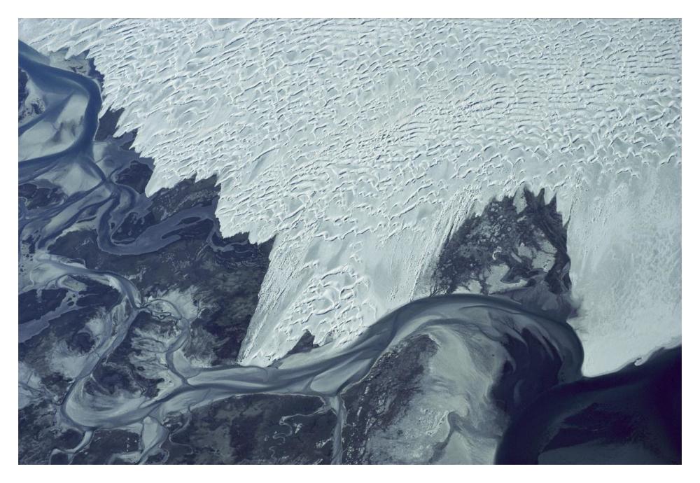 Guerrero Negro dunes, aerial view, Baja California, Mexico-Paper Art-20"x14"