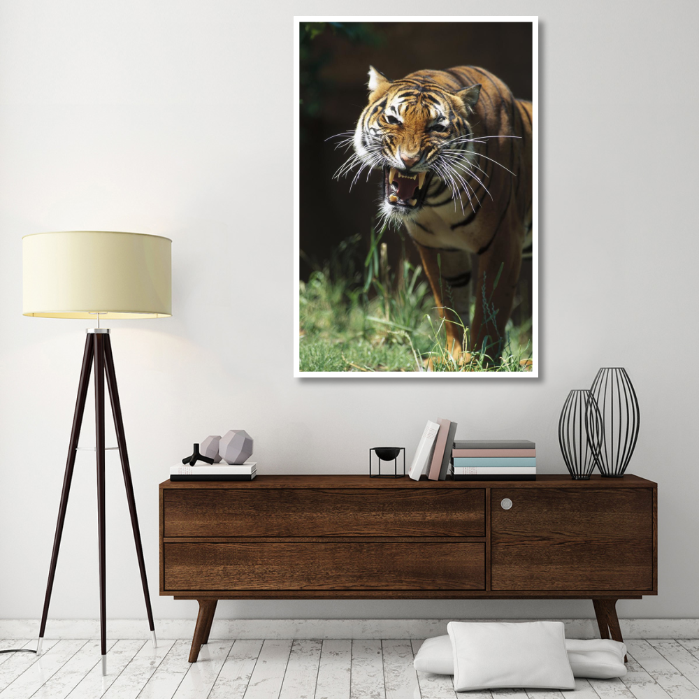 Bengal Tiger snarling, native to India-Paper Art-42&quotx62"