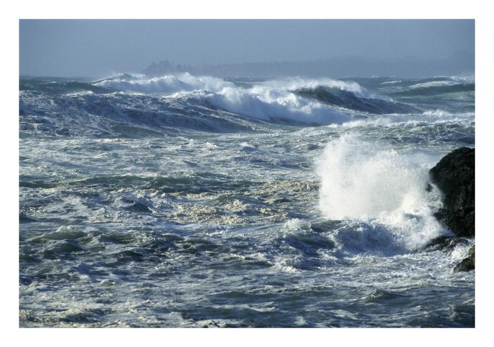 Crashing waves, Long Beach, Clayoquot Sound, Vancouver Island, Canada-Paper Art-26"x18"