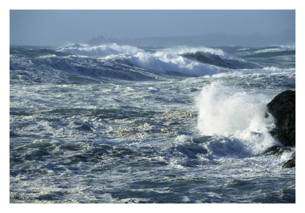 Crashing waves, Long Beach, Clayoquot Sound, Vancouver Island, Canada-Paper Art-32"x22"