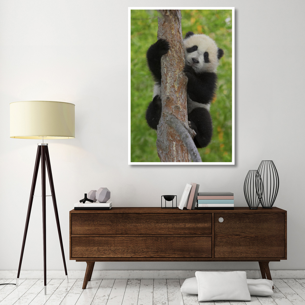 Giant Panda cub in tree, native to China-Paper Art-42&quotx62"