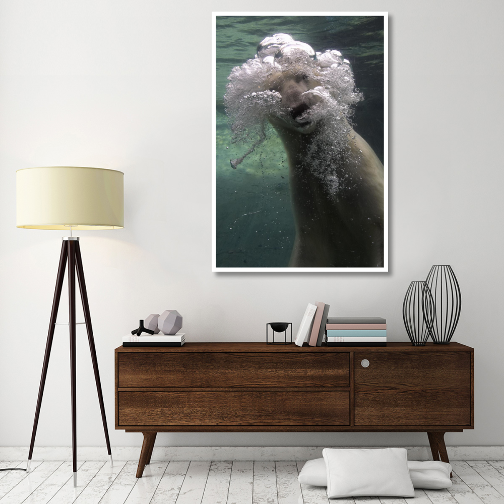 Polar Bear swimming underwater-Paper Art-42&quotx62"