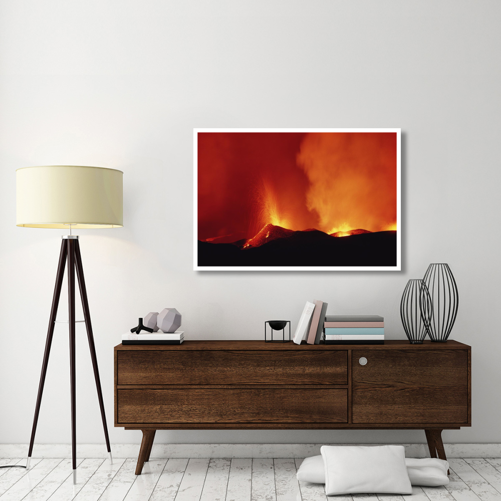 Volcanic eruption with lava fountain and splatter cone, Galapagos Islands, Ecuador-Paper Art-50&quotx34"