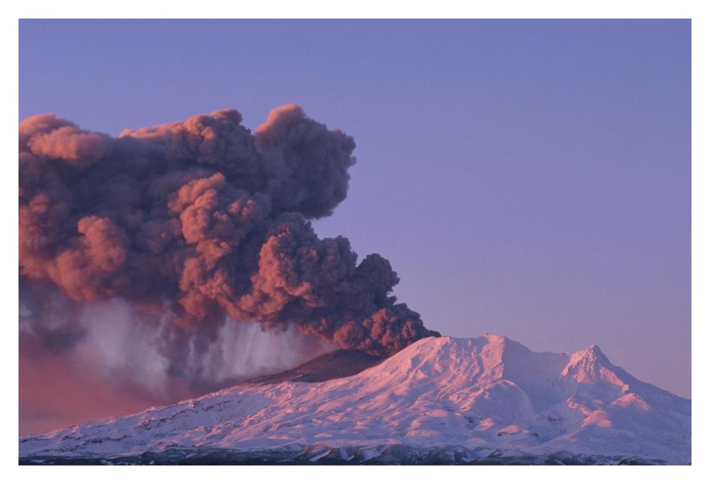 Mt Ruapehu eruption 1996, Tongariro National Park, New Zealand-Paper Art-20"x14"