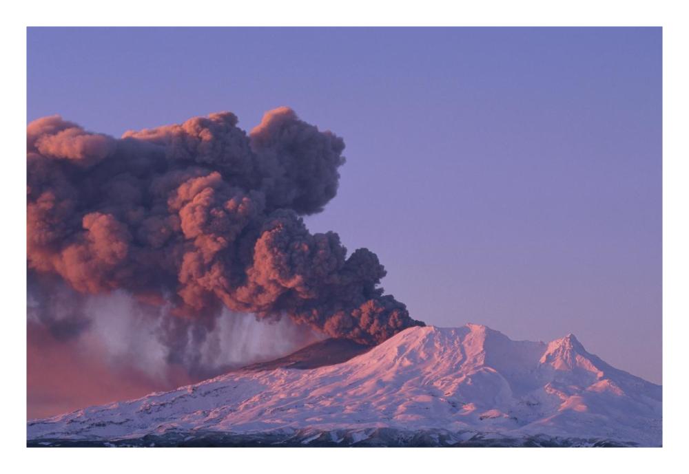 Mt Ruapehu eruption 1996, Tongariro National Park, New Zealand-Paper Art-26"x18"