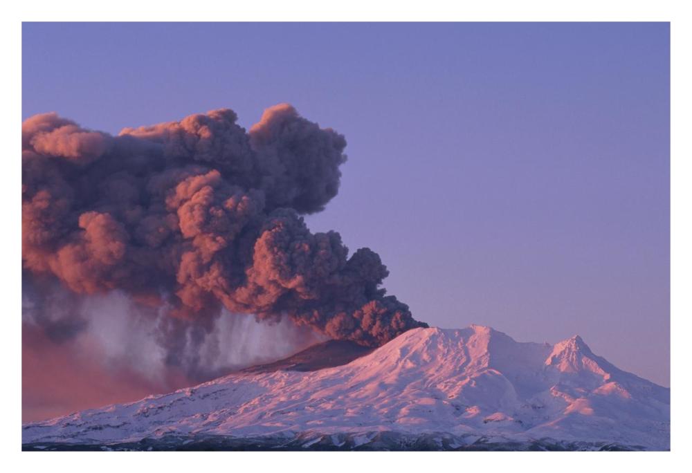 Mt Ruapehu eruption 1996, Tongariro National Park, New Zealand-Paper Art-32"x22"