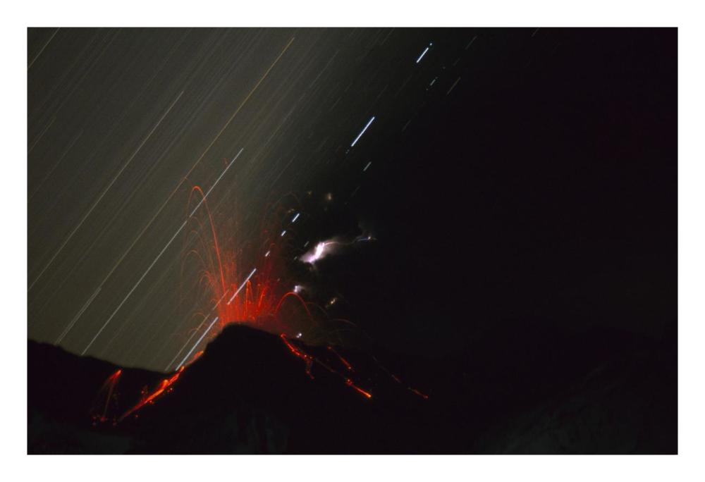 Mt Ruapehu time exposure from 1996 eruption, Tongariro NP, New Zealand-Paper Art-26"x18"