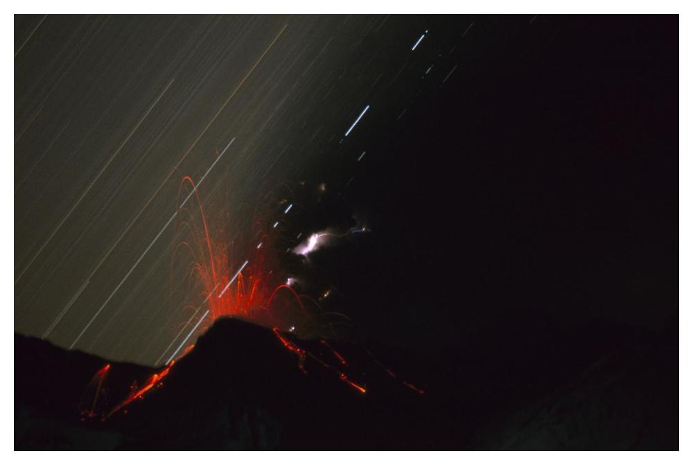 Mt Ruapehu time exposure from 1996 eruption, Tongariro NP, New Zealand-Paper Art-50"x34"