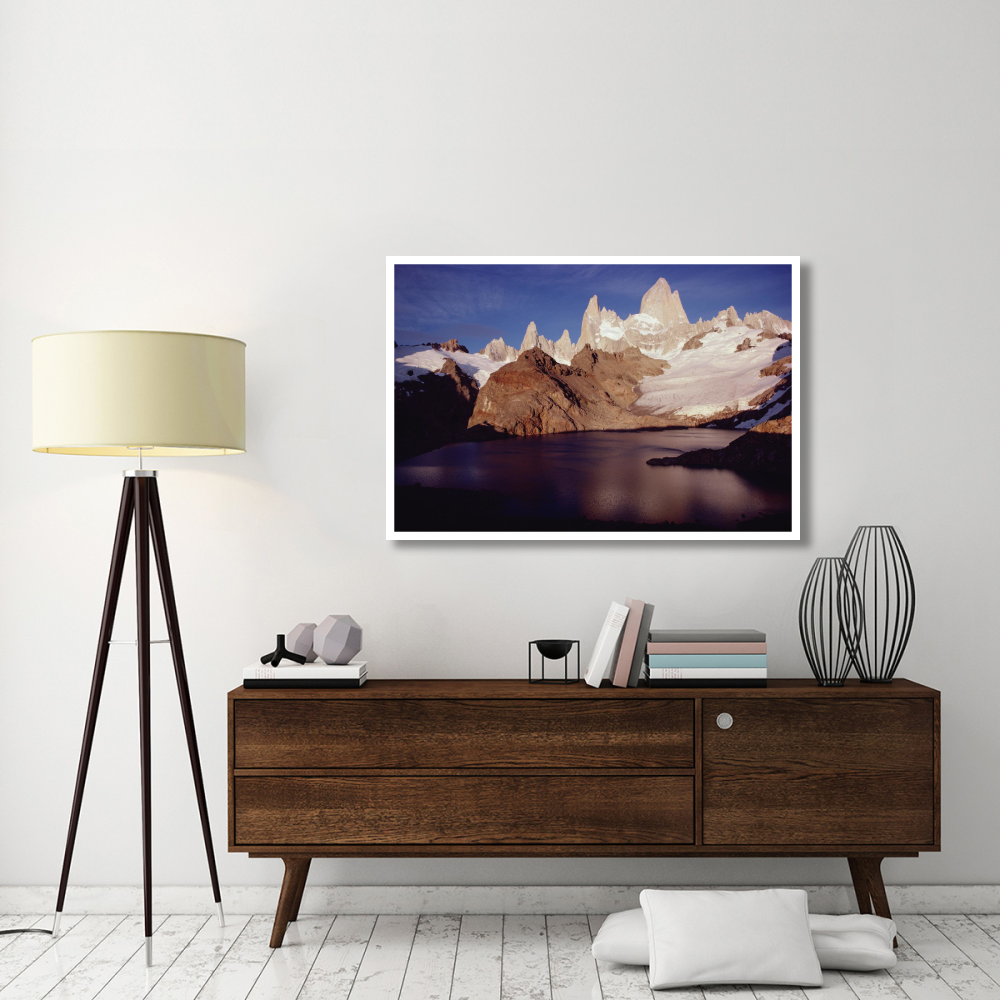 Fitzroy Massif with sunrise glow on granite spires, Los Glaciares NP, Argentina-Paper Art-50&quotx34"
