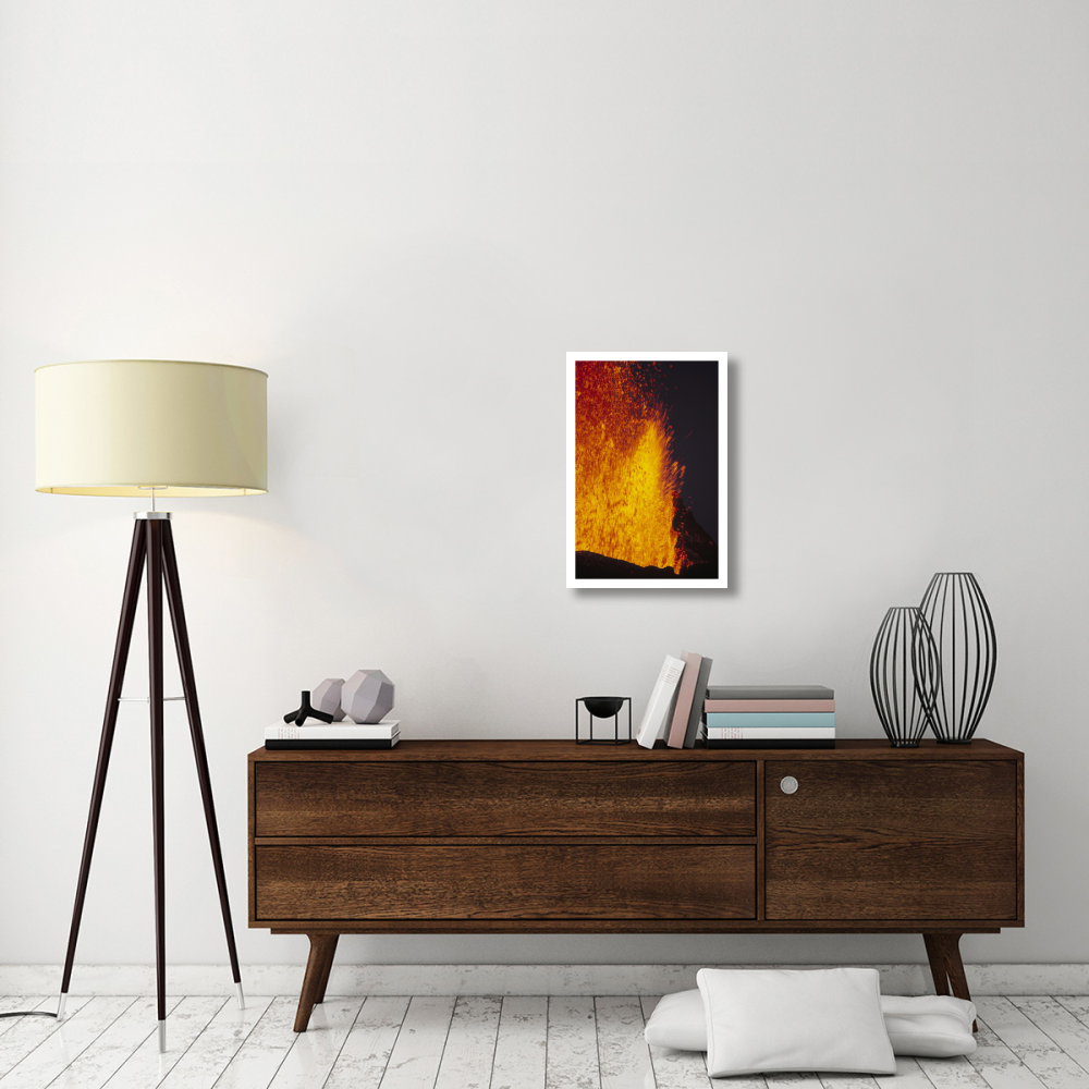 Lava fountains, February 1995, Fernandina Island, Galapagos Islands, Ecuador-Paper Art-18&quotx26"