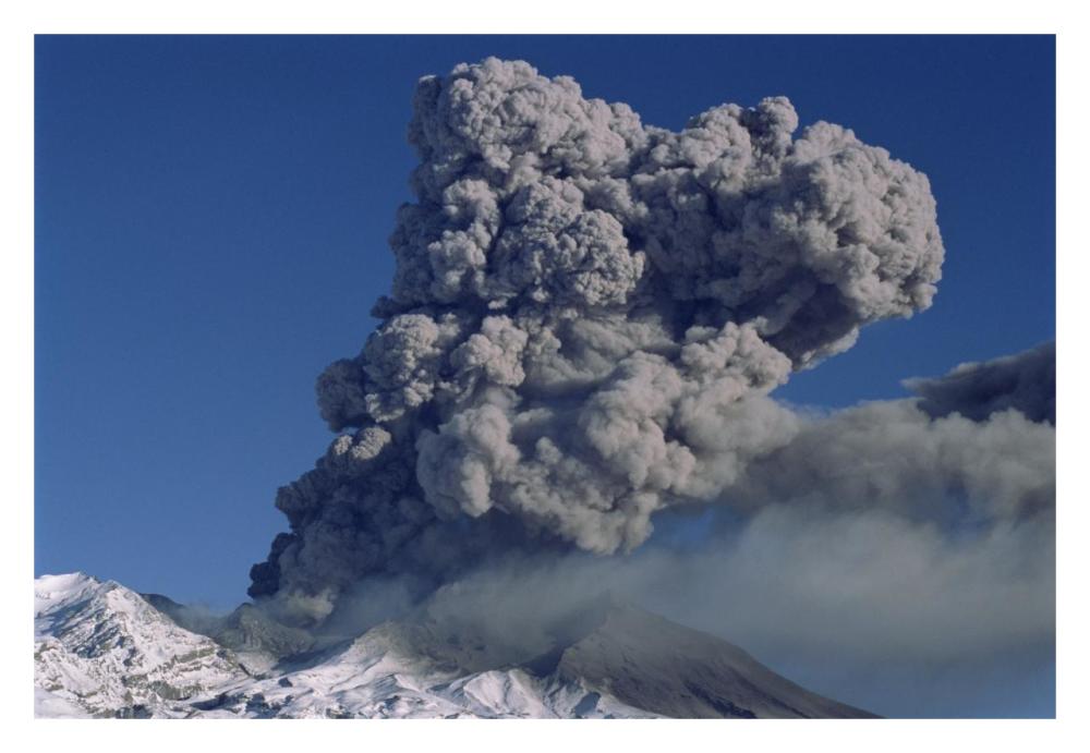 Mt Ruapehu eruption 1996, Tongariro National Park, New Zealand-Paper Art-32"x22"