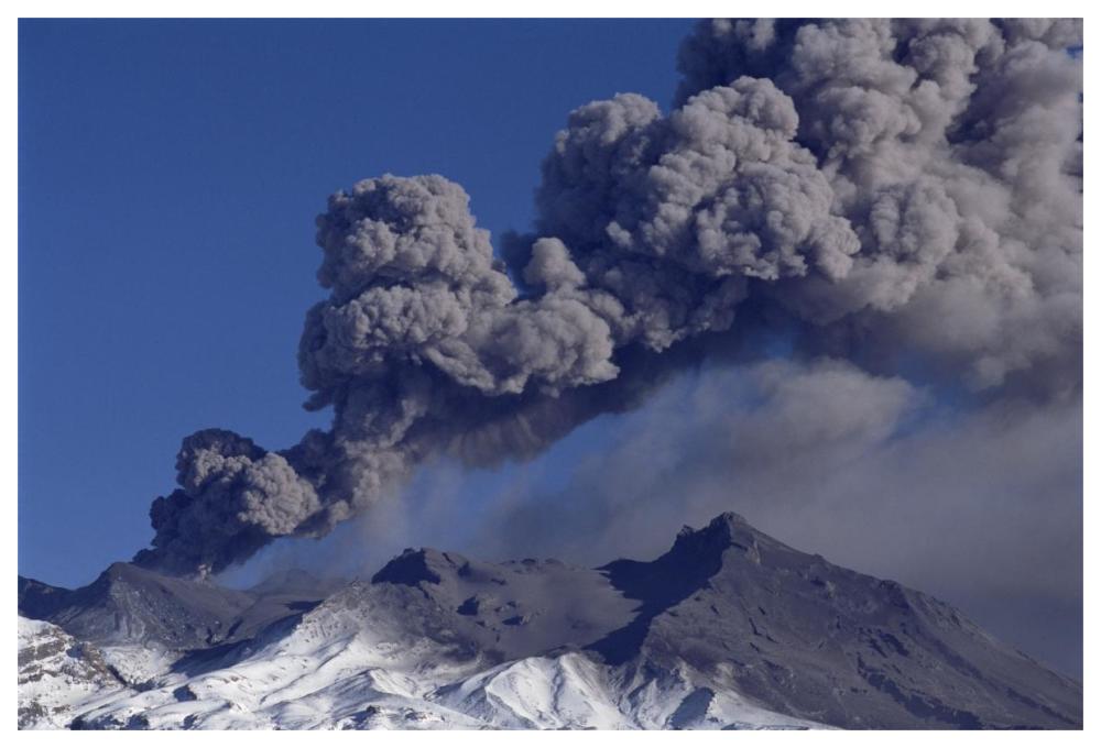 Mt Ruapehu eruption 1996, Tongariro National Park, New Zealand-Paper Art-62"x42"