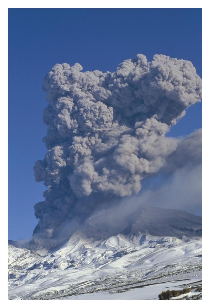 Mt Ruapehu eruption 1996, Tongariro National Park, New Zealand-Paper Art-14"x20"