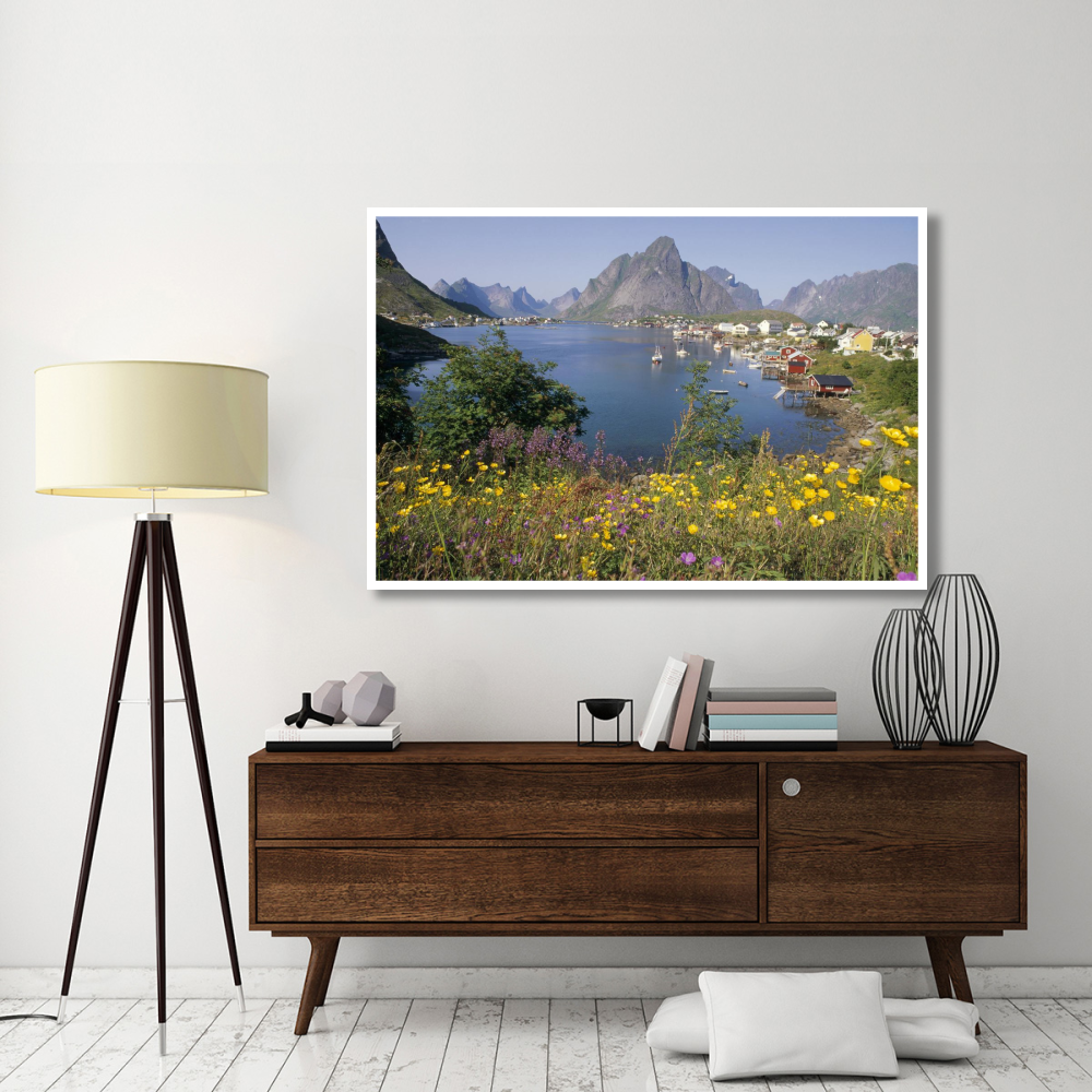 Traditional fishing village, summer, Lofoten Island, Norway-Paper Art-62&quotx42"