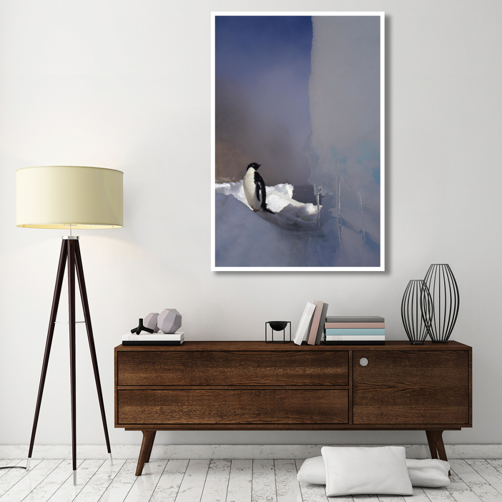 Adelie Penguin on sea ice, Possession Island, Antarctica-Paper Art-42&quotx62"