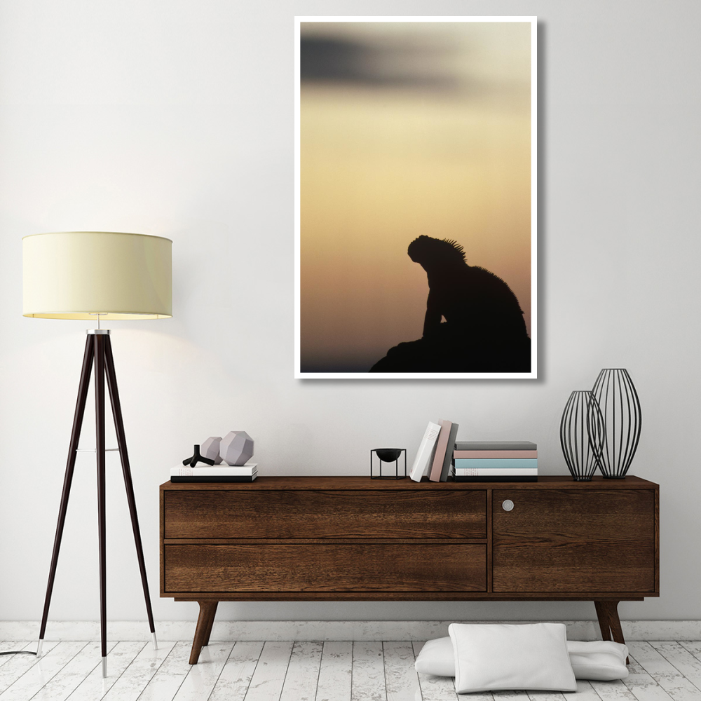 Marine Iguana silhouette Galapagos Islands, Ecuador-Paper Art-42&quotx62"
