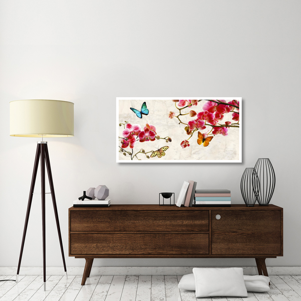 Orchids & Butterflies-Paper Art-50&quotx26"