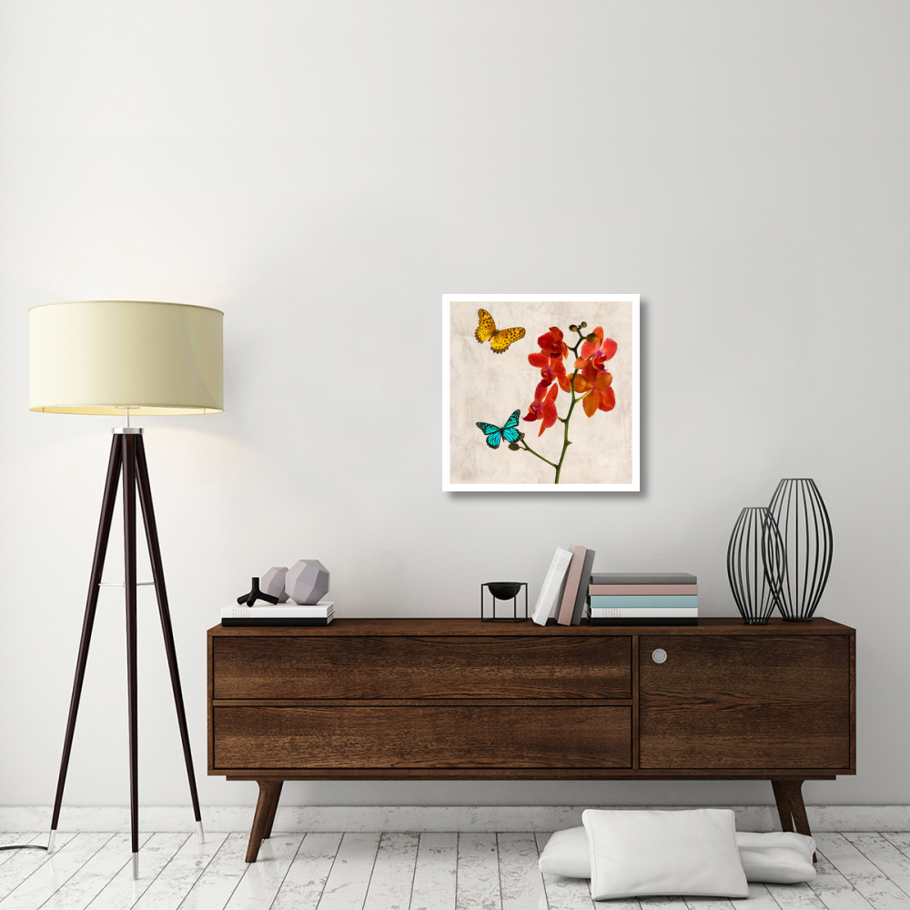 Orchids & Butterflies II-Paper Art-26&quotx26"