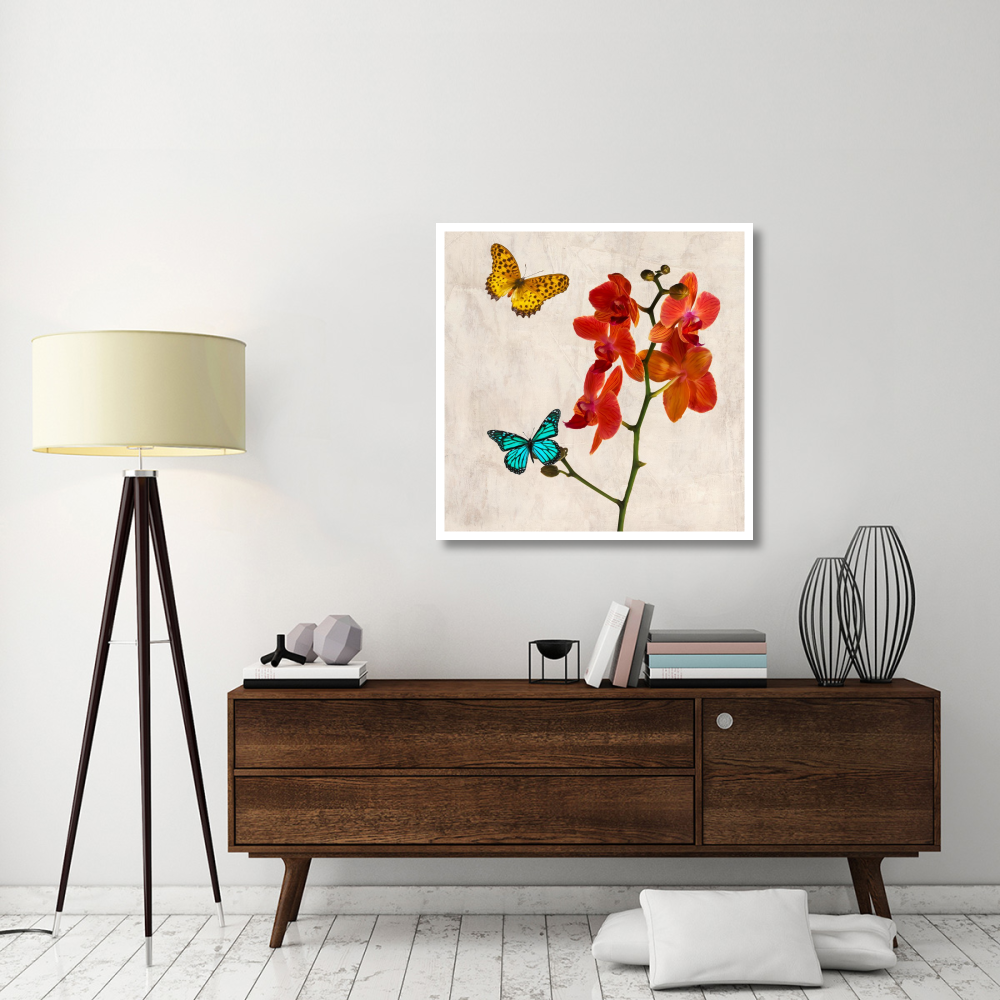 Orchids & Butterflies II-Paper Art-38&quotx38"