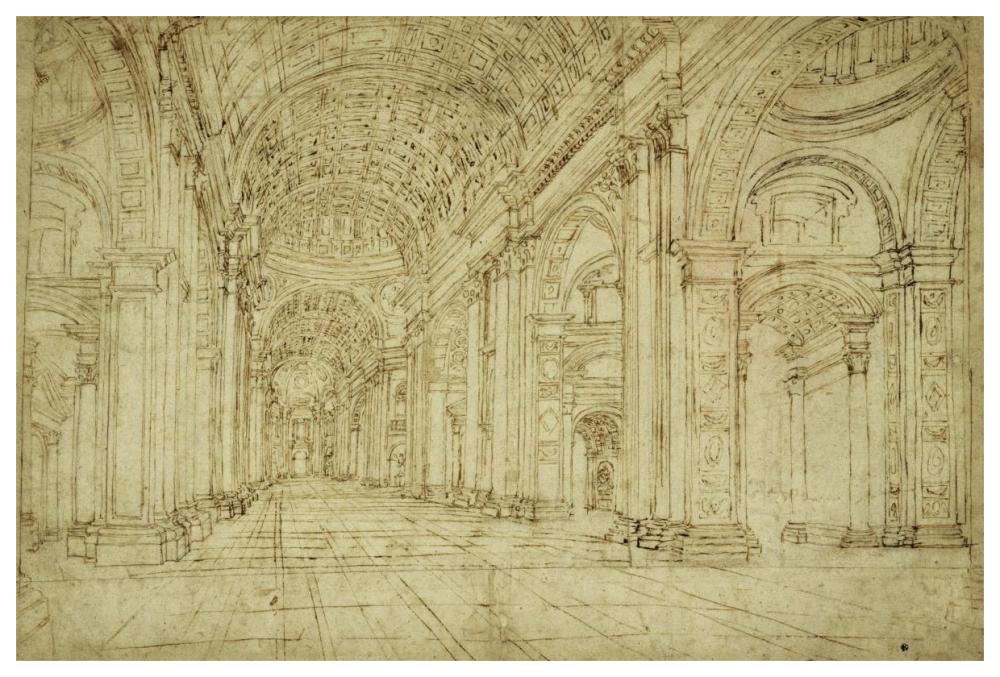 Interior of Saint Peter's Basilica, 17th century-Paper Art-62"x42"