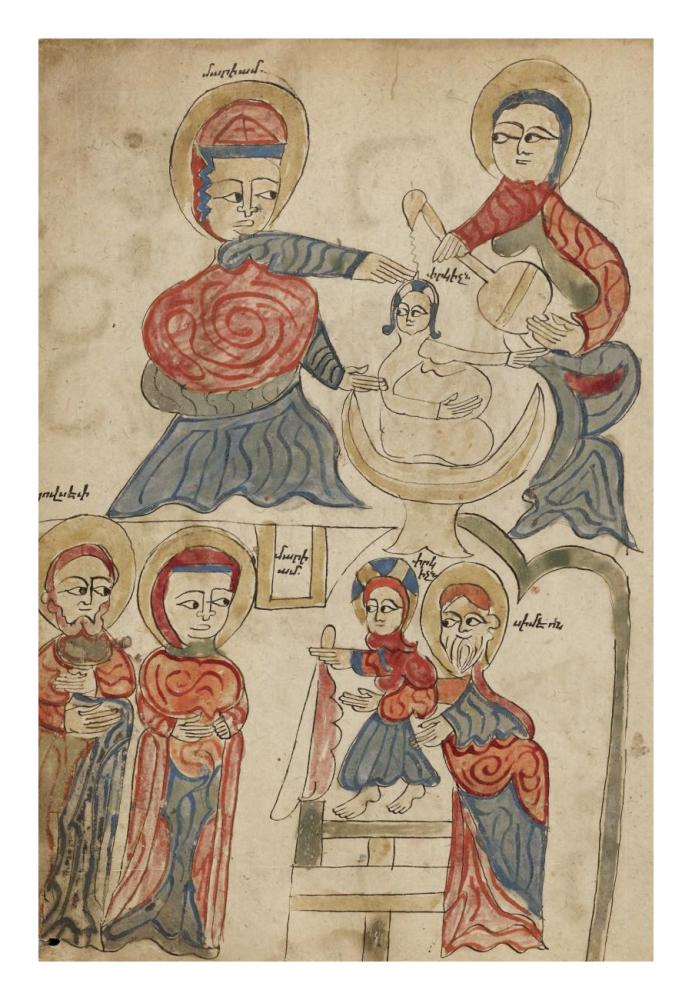 Bathing the Christ Child and The Presentation in the Temple-Paper Art-18"x26"