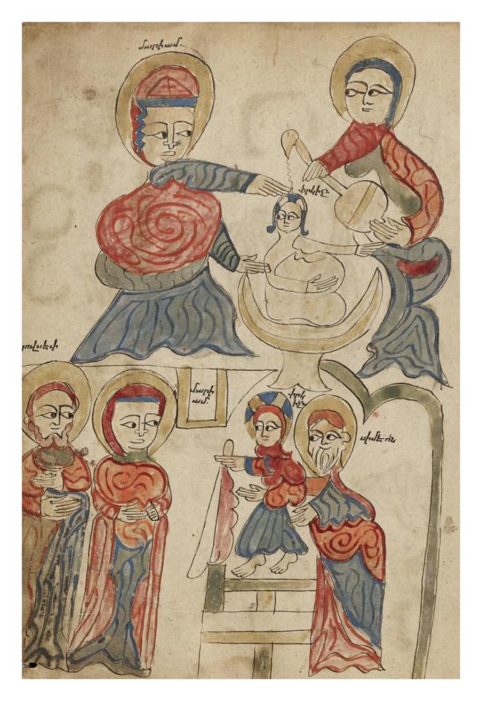 Bathing the Christ Child and The Presentation in the Temple-Paper Art-22"x32"