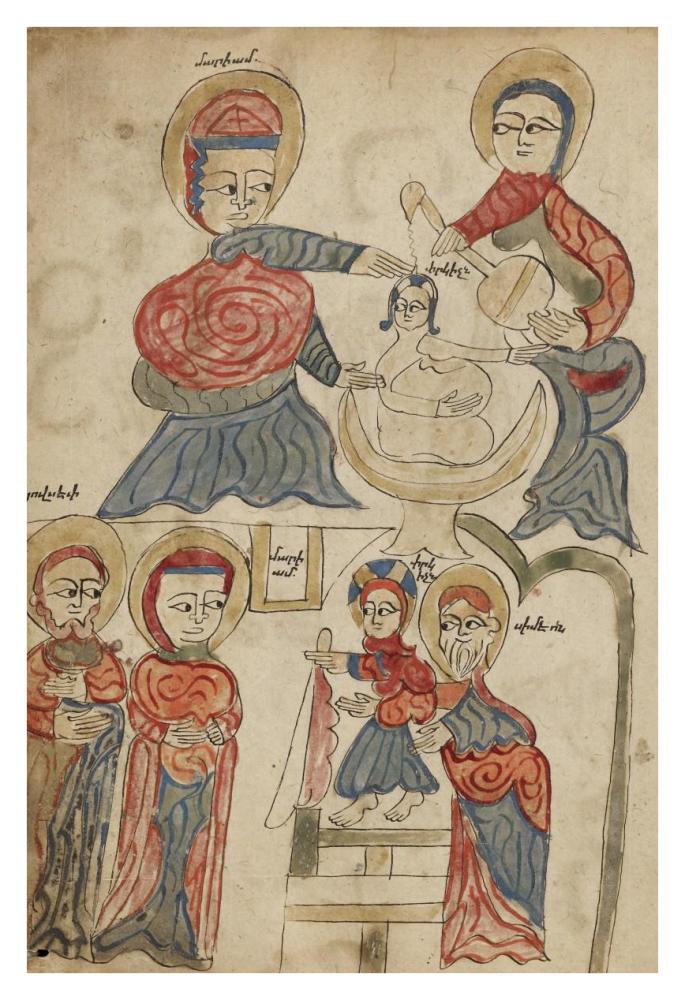 Bathing the Christ Child and The Presentation in the Temple-Paper Art-26"x38"