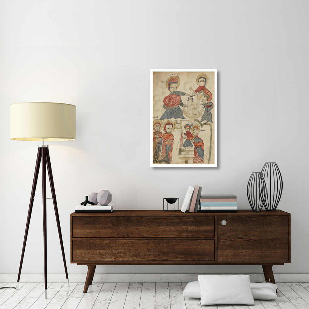 Bathing the Christ Child and The Presentation in the Temple-Paper Art-26&quotx38"