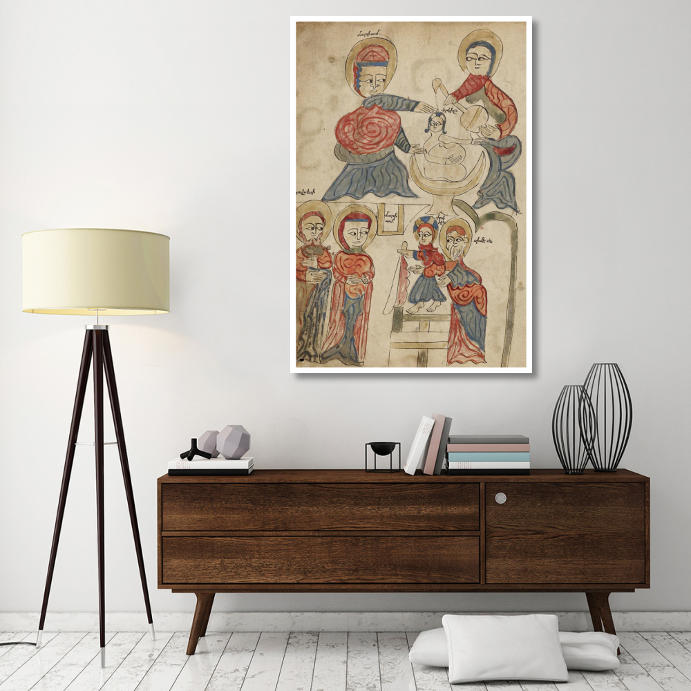 Bathing the Christ Child and The Presentation in the Temple-Paper Art-42&quotx62"