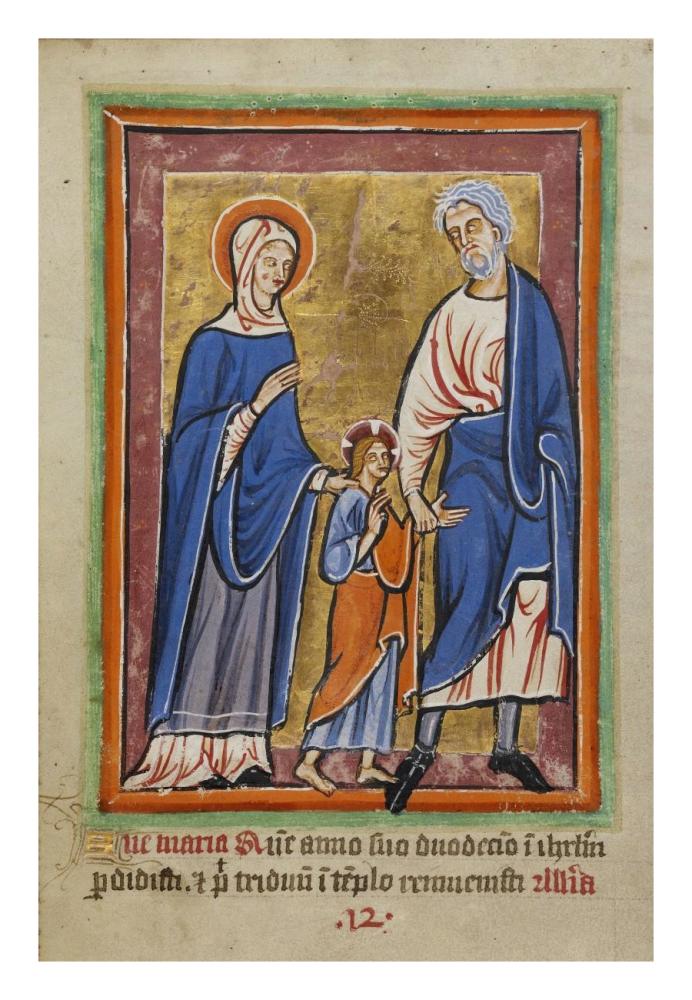 Christ Led to Jerusalem by Mary and Joseph-Paper Art-18"x26"