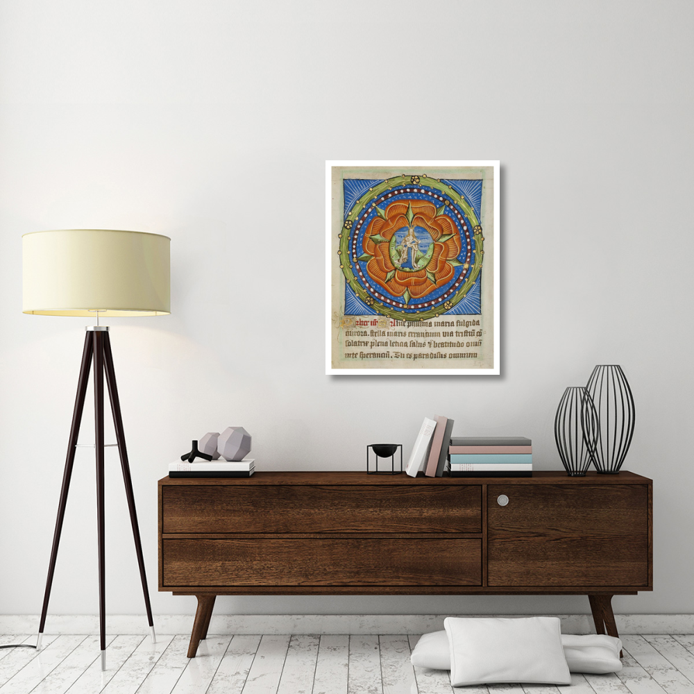 Decorated Text Page - Mary and Jesus in a Rose-Paper Art-30&quotx37"