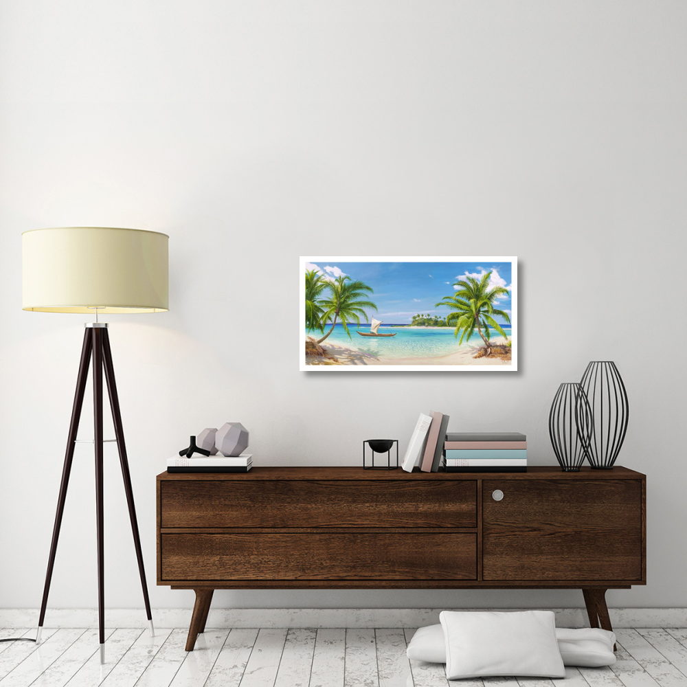Baia tropicale-Paper Art-38&quotx20"
