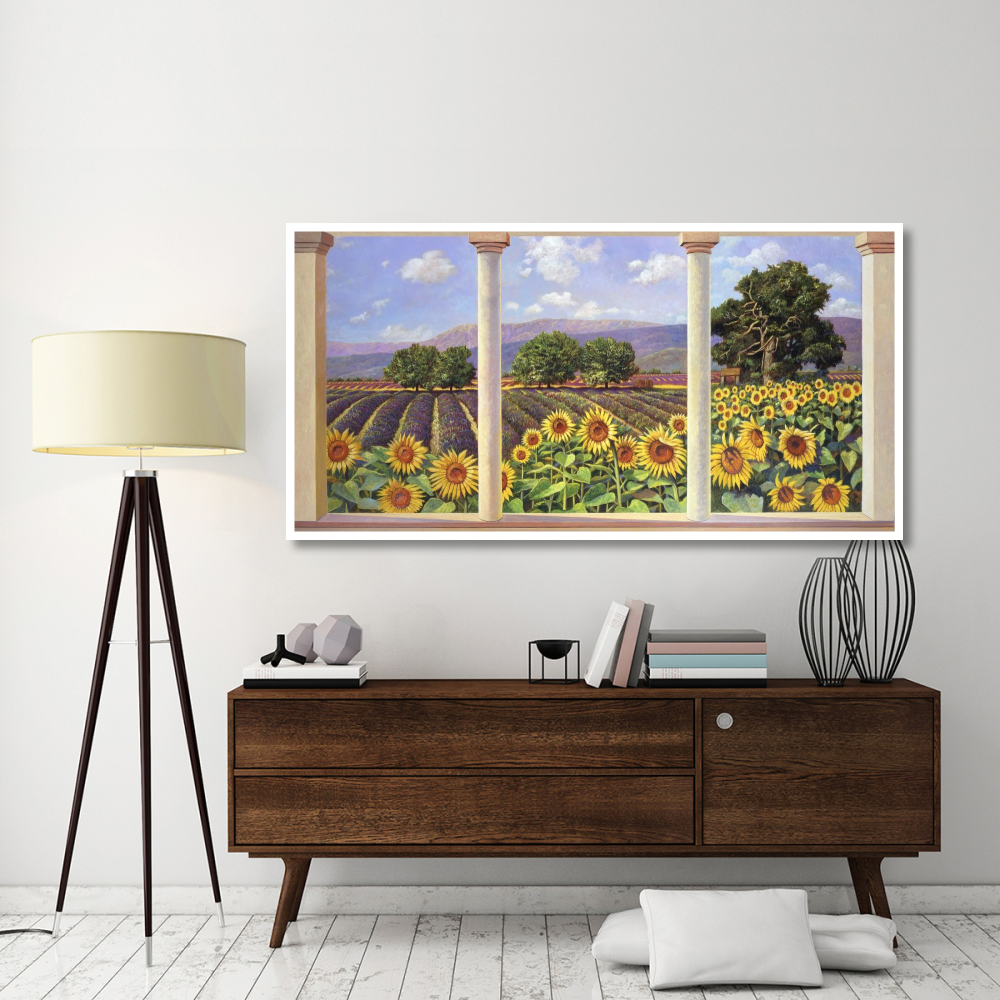 Finestra sui girasoli-Paper Art-74&quotx38"