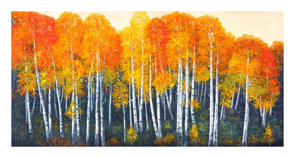 Bosco dautunno-Paper Art-26"x14"