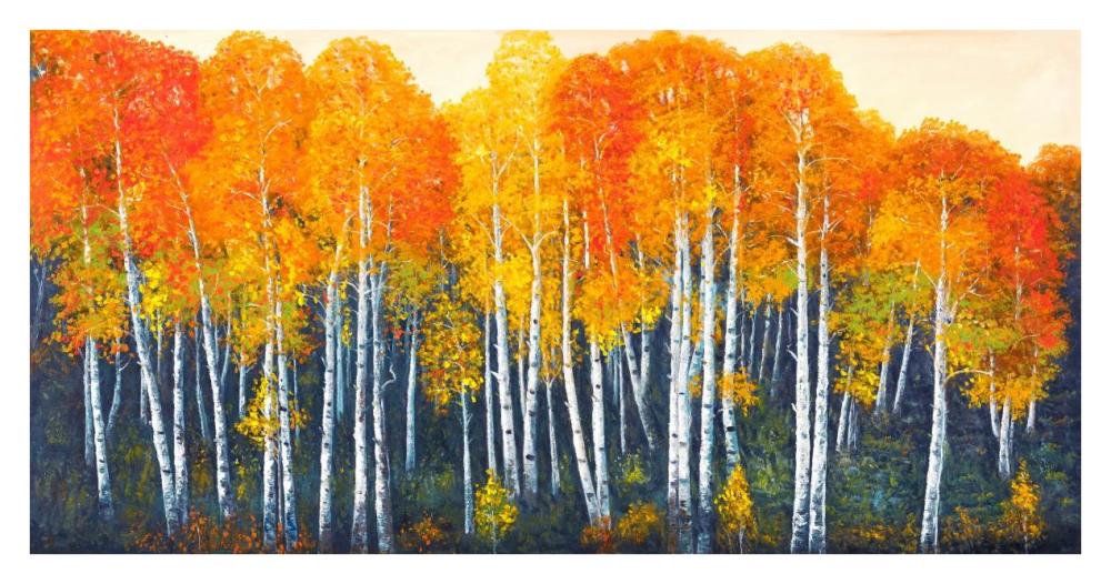 Bosco dautunno-Paper Art-38"x20"