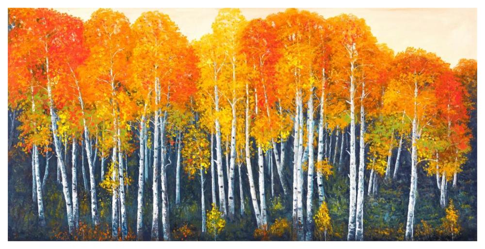 Bosco dautunno-Paper Art-62"x32"