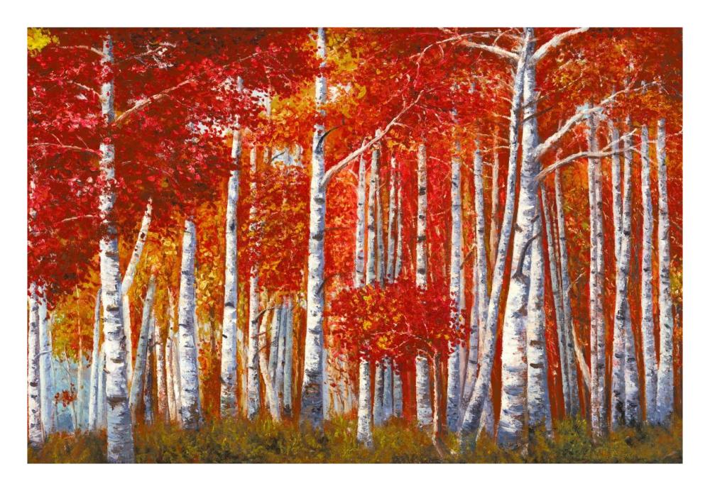 Bosco di betulle-Paper Art-26"x18"