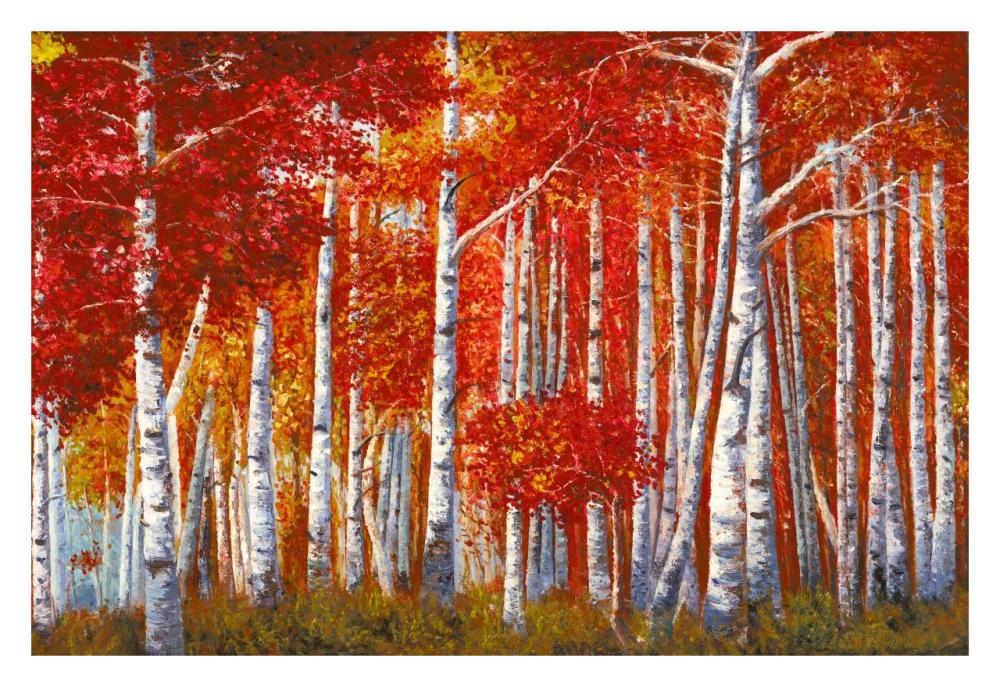 Bosco di betulle-Paper Art-32"x22"