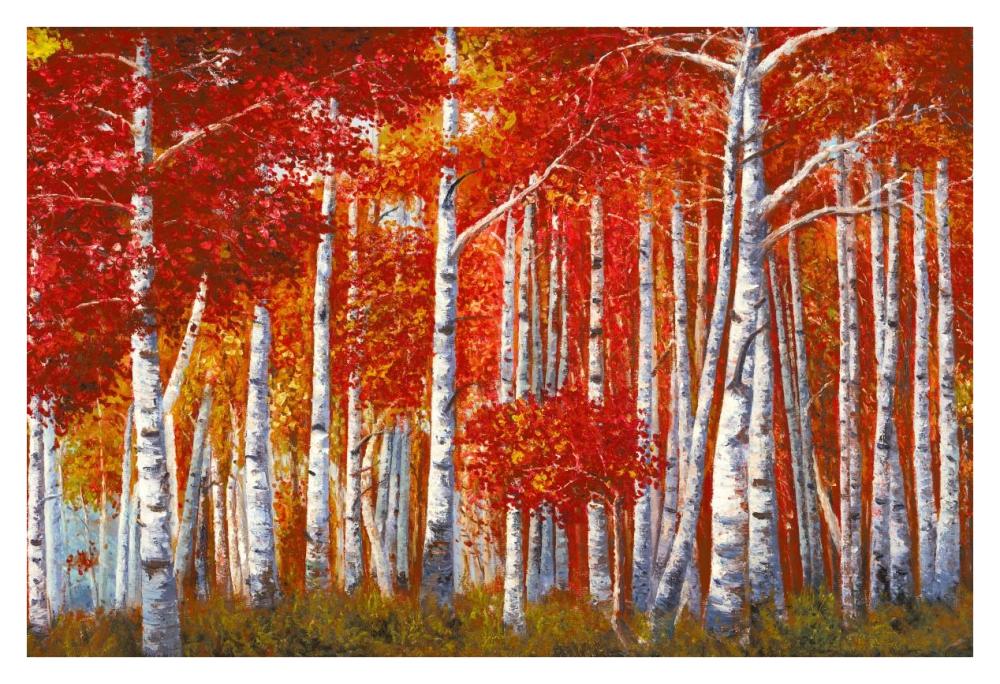 Bosco di betulle-Paper Art-38"x26"