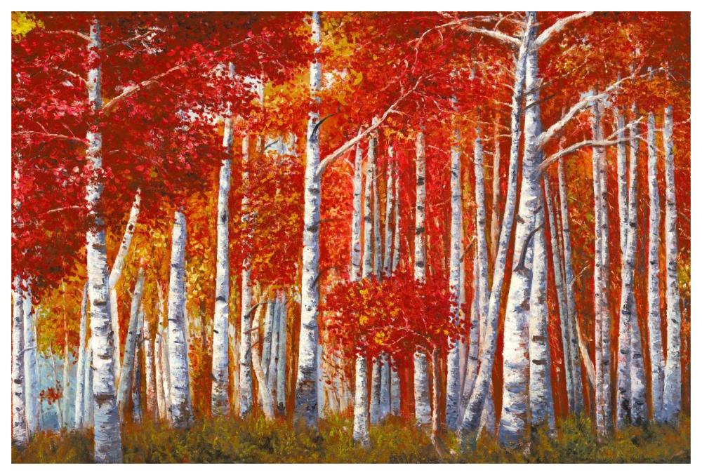 Bosco di betulle-Paper Art-62"x42"