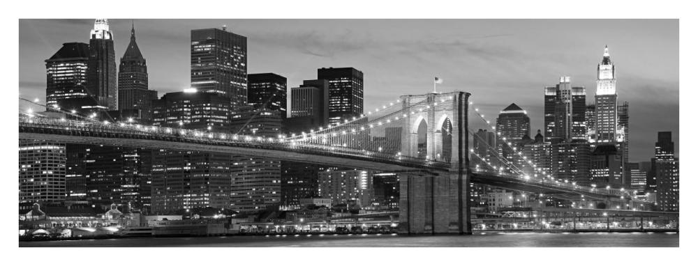 Brooklyn Bridge at Night (detail)-Paper Art-38"x14"