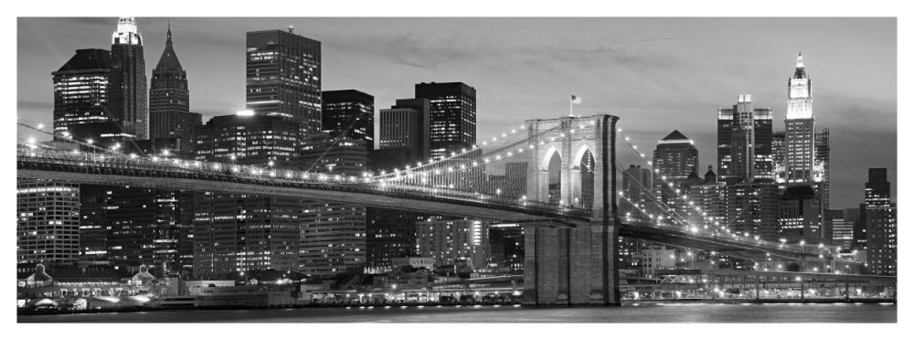 Brooklyn Bridge at Night (detail)-Paper Art-56"x20"
