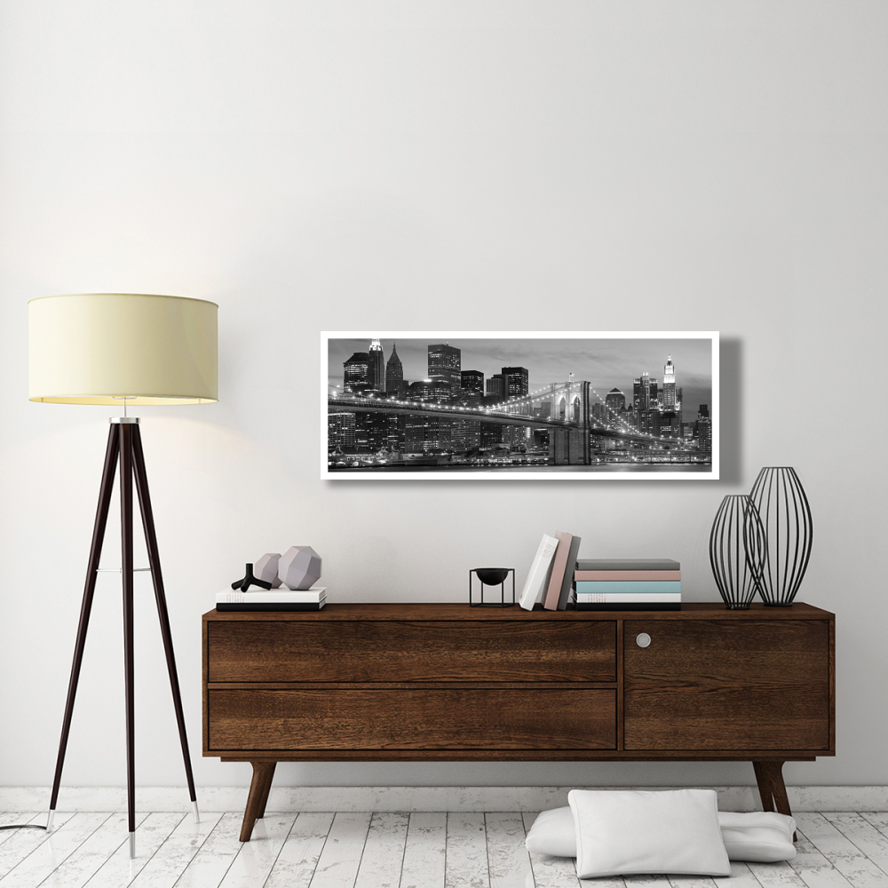 Brooklyn Bridge at Night (detail)-Paper Art-56&quotx20"