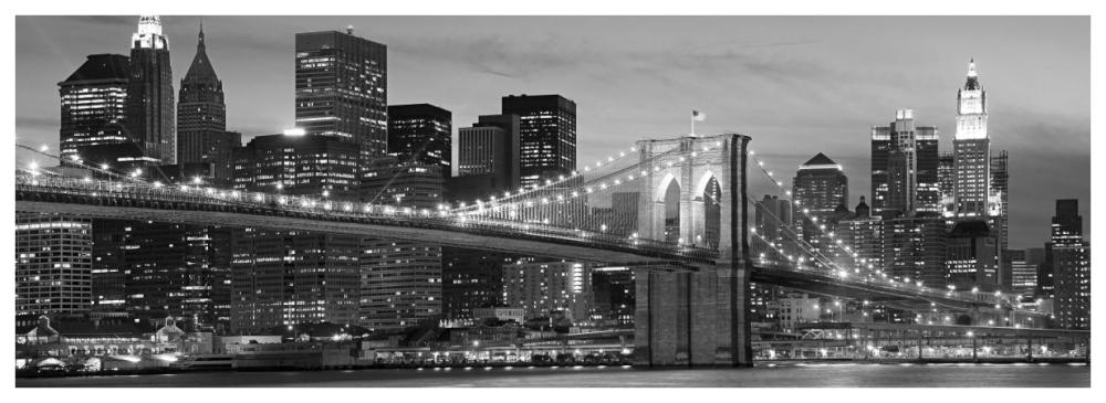 Brooklyn Bridge at Night (detail)-Paper Art-74"x26"