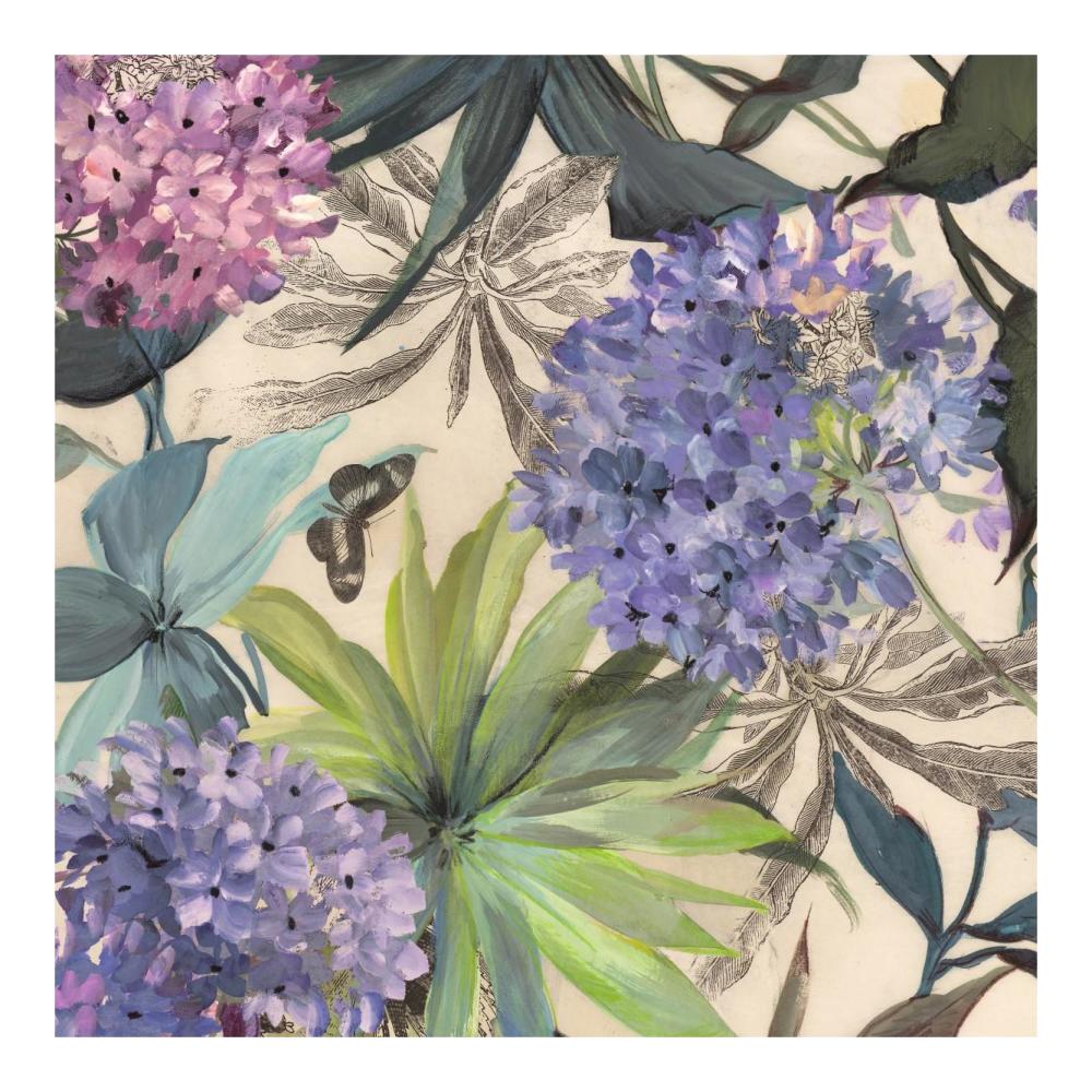 Lilac Hydrangeas-Paper Art-20"x20"