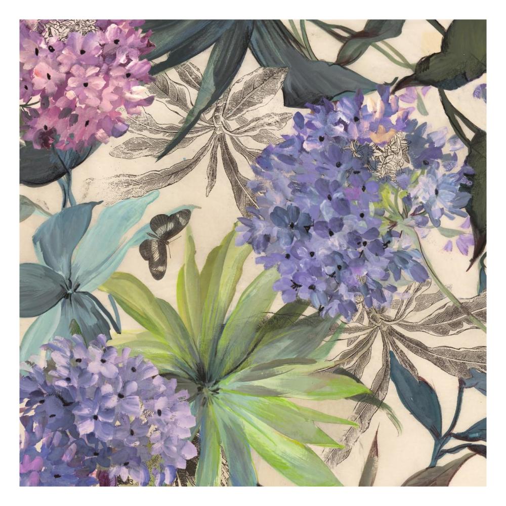 Lilac Hydrangeas-Paper Art-26"x26"