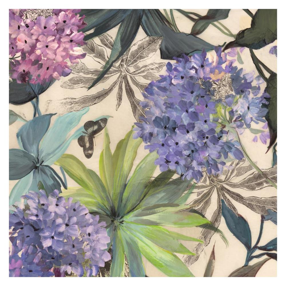Lilac Hydrangeas-Paper Art-32"x32"