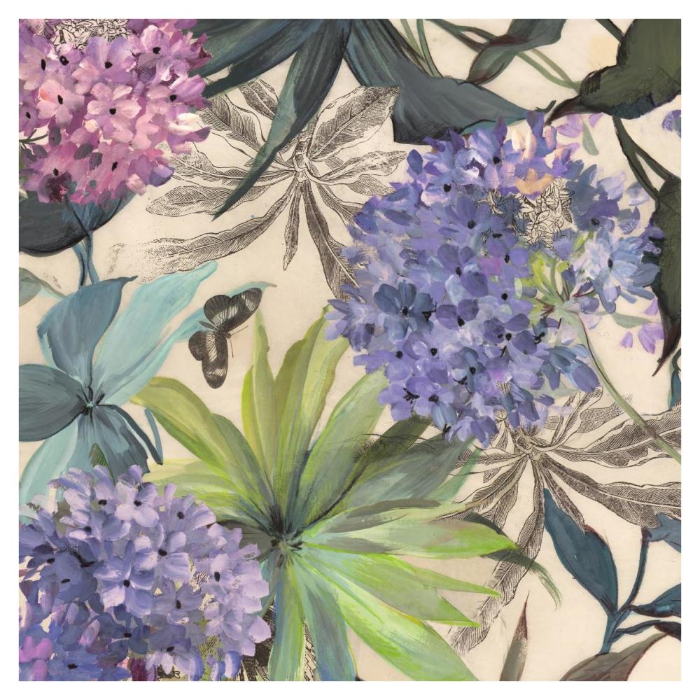 Lilac Hydrangeas-Paper Art-38"x38"