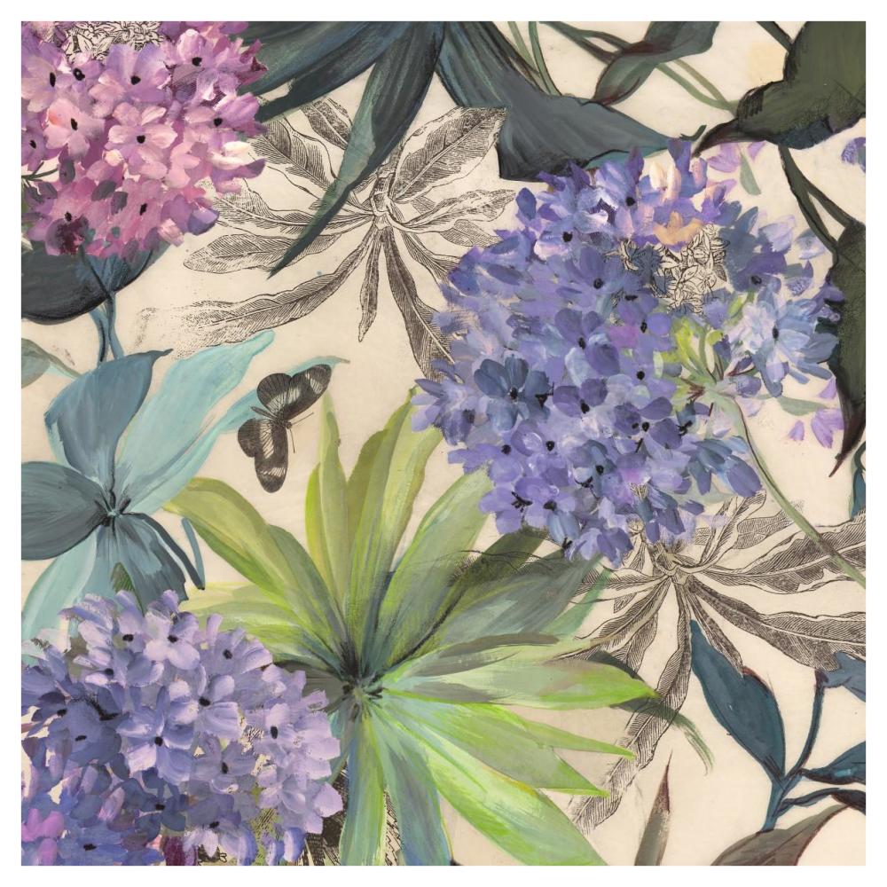 Lilac Hydrangeas-Paper Art-42"x42"